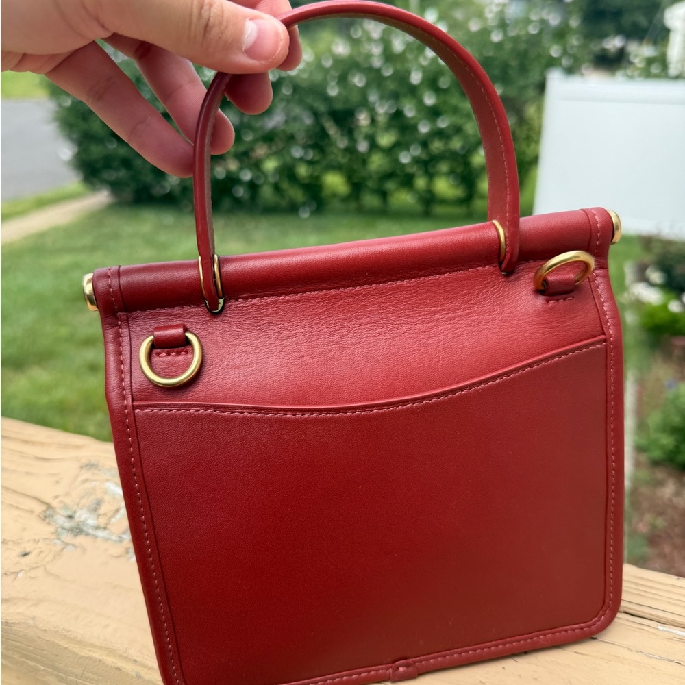 COACH Willis 18 Red Sand crossbody bag top handle - Picture 2 of 7